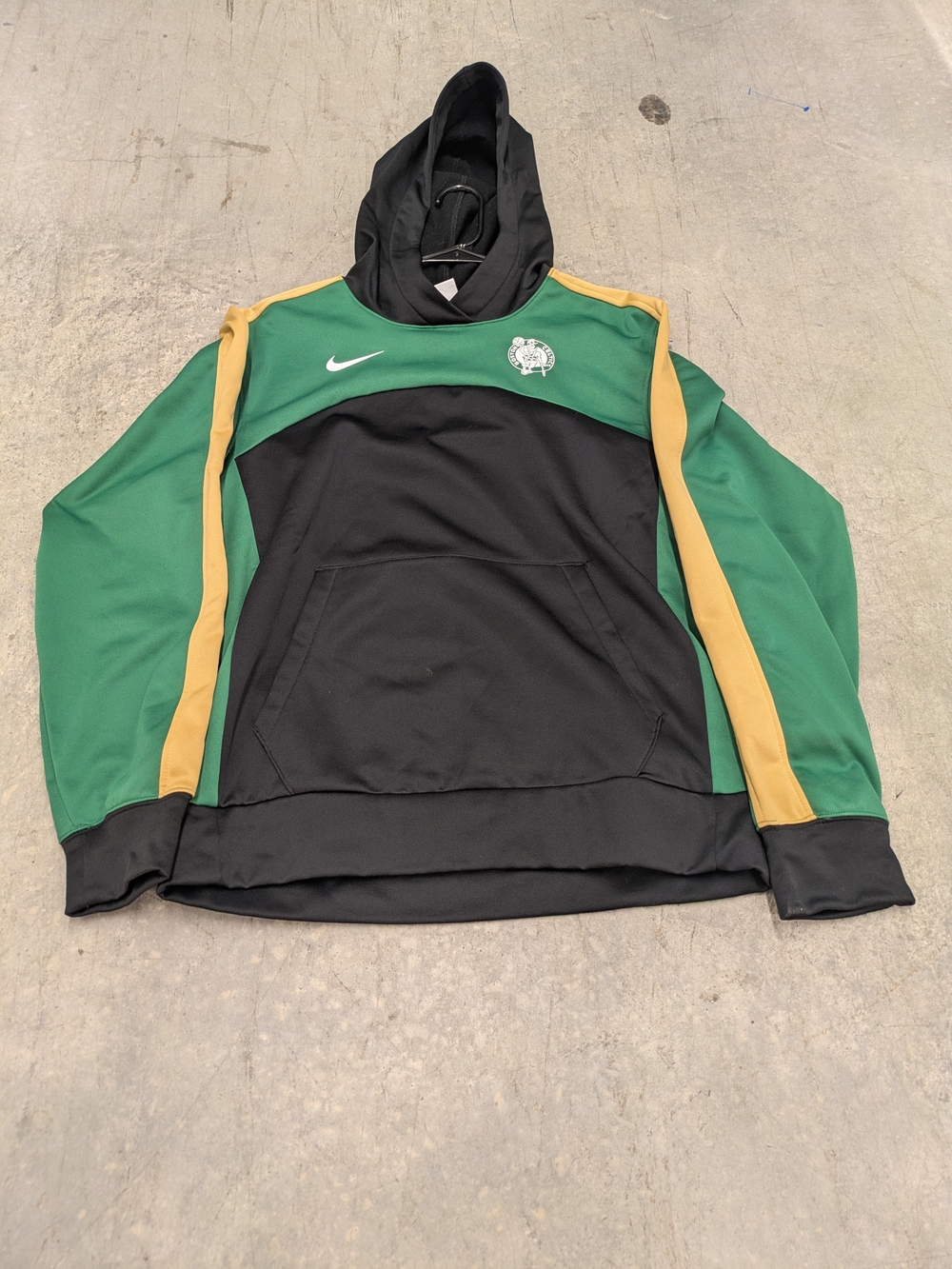 Nike Men's Black & Green Hooded Pullover Jacket